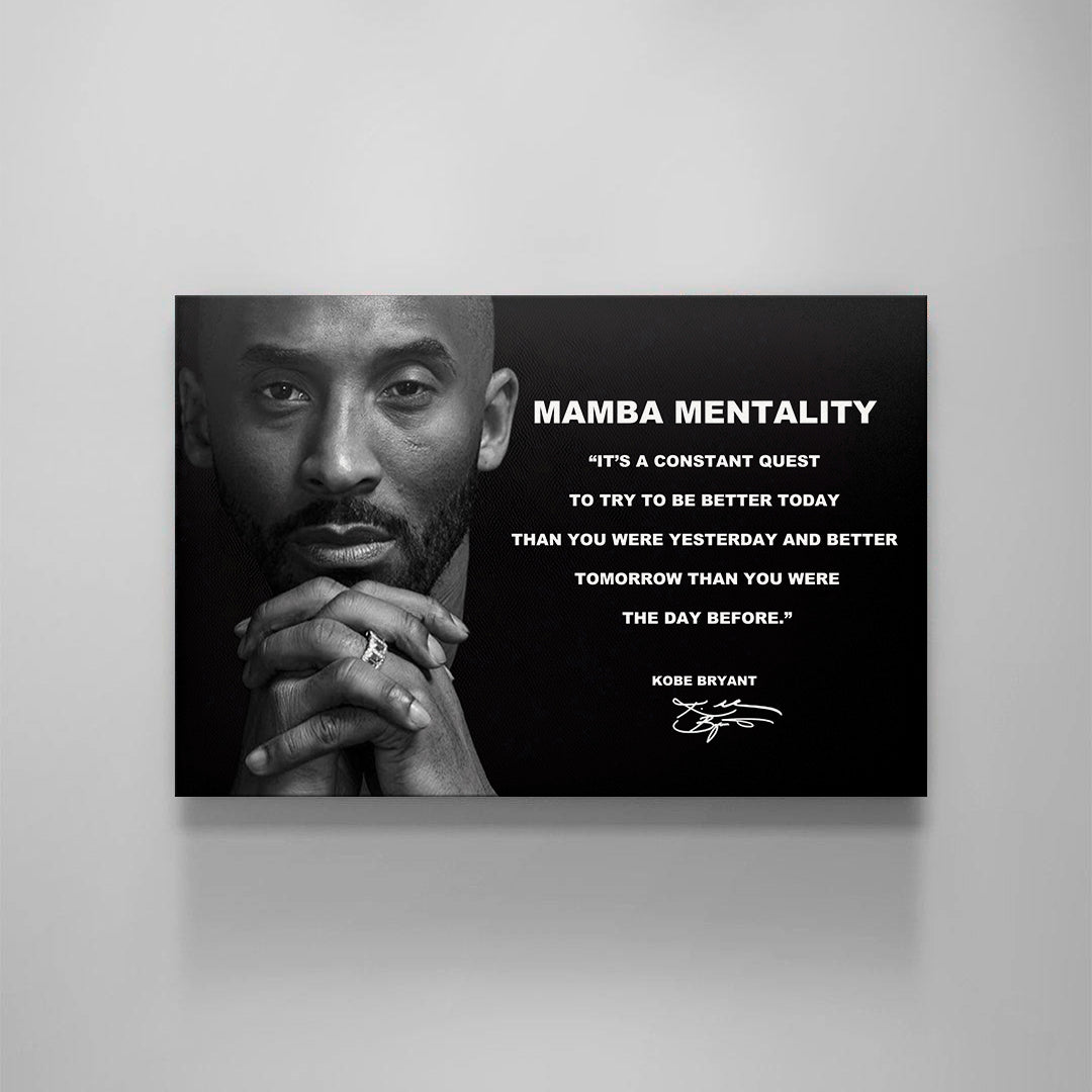 Kobe Bryant Mamba Mentality Motivation Quotes Canvas,Basketball Legend Player Poster, Basketball Gift, Mindset Print
