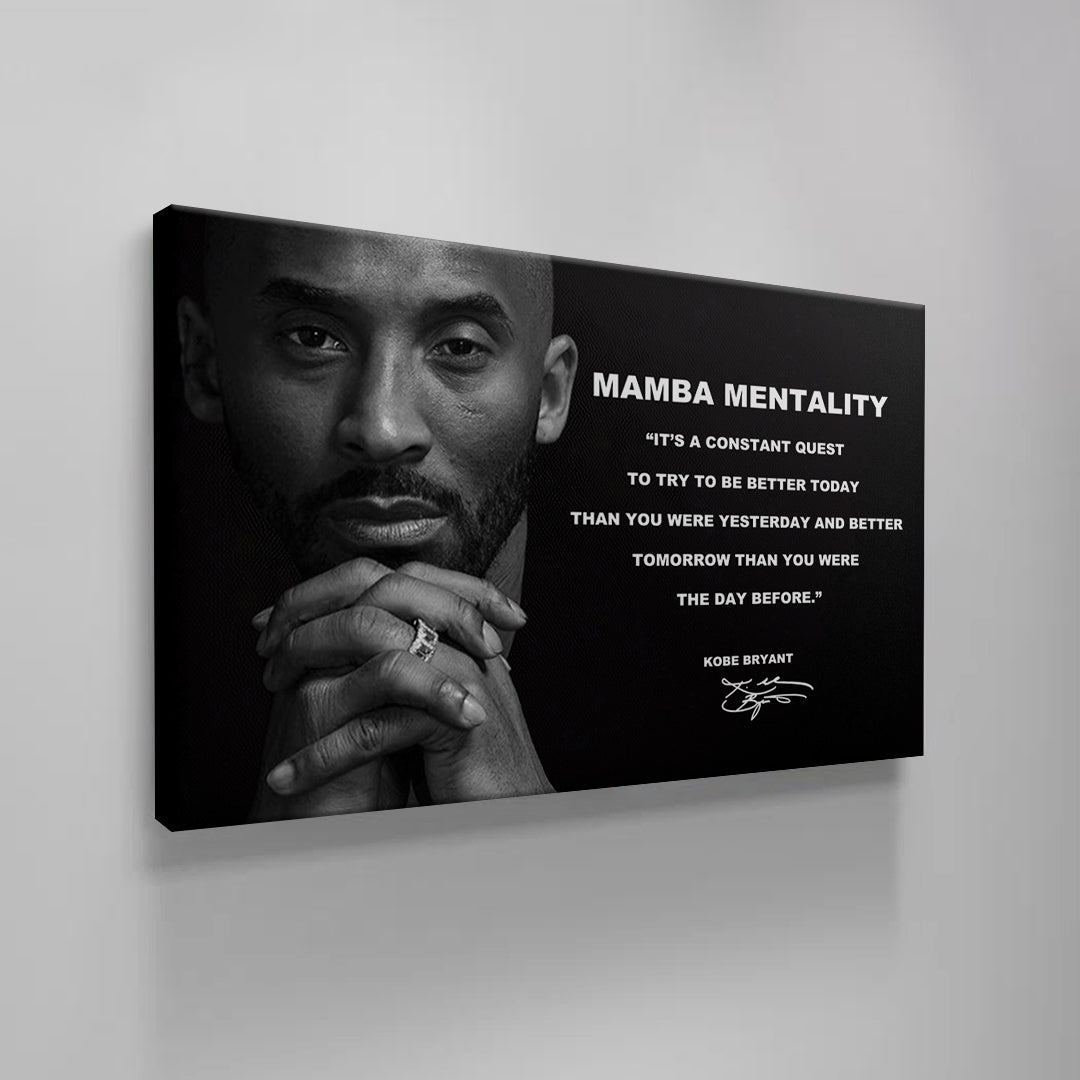 Kobe Bryant Mamba Mentality Motivation Quotes Canvas,Basketball Legend Player Poster, Basketball Gift, Mindset Print