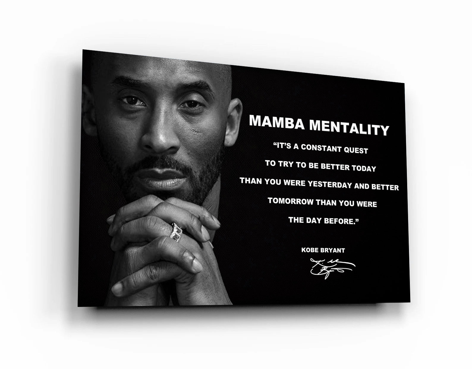 Kobe Bryant Mamba Mentality Motivation Quotes Canvas,Basketball Legend Player Poster, Basketball Gift, Mindset Print