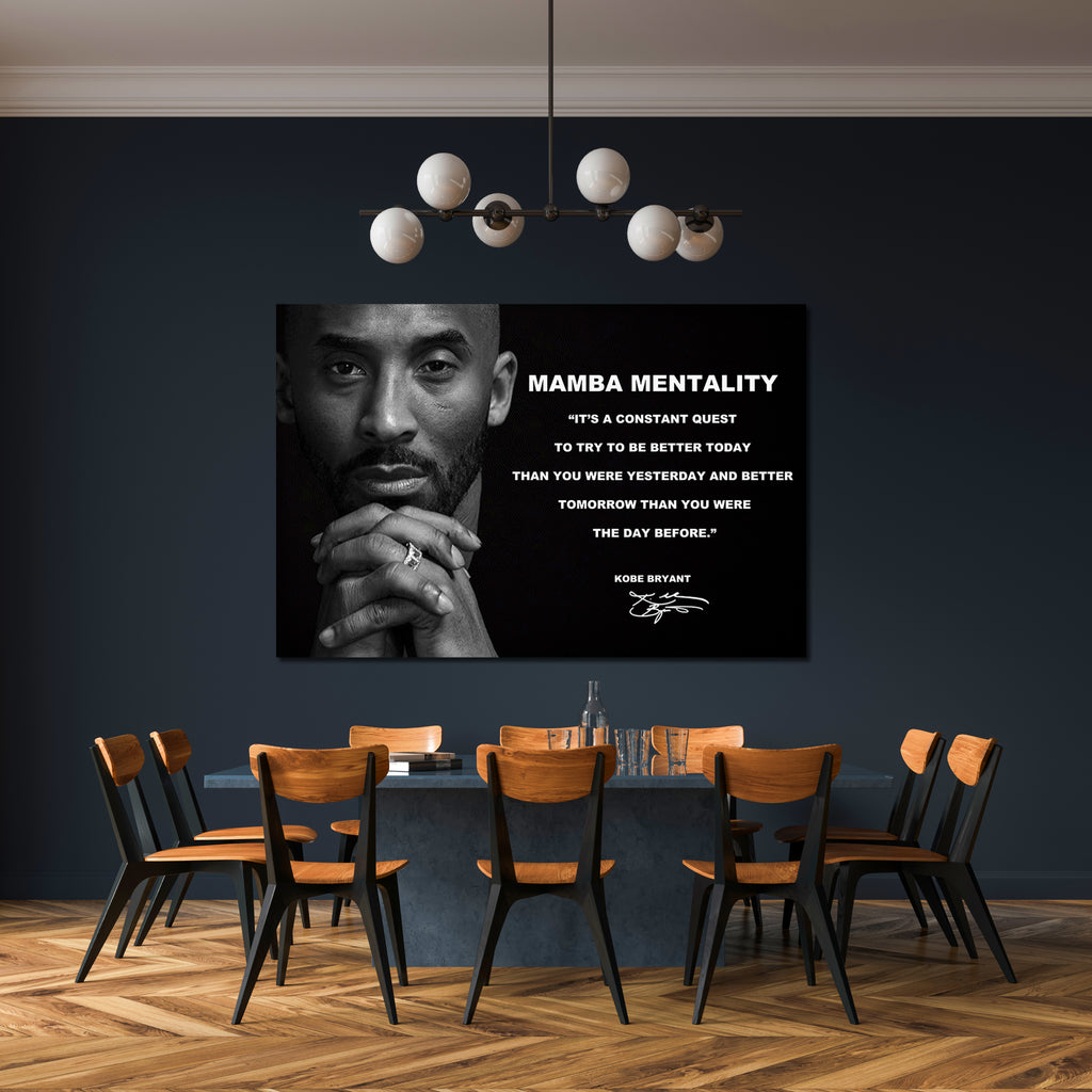 Kobe Bryant Mamba Mentality Motivation Quotes Canvas,Basketball Legend Player Poster, Basketball Gift, Mindset Print