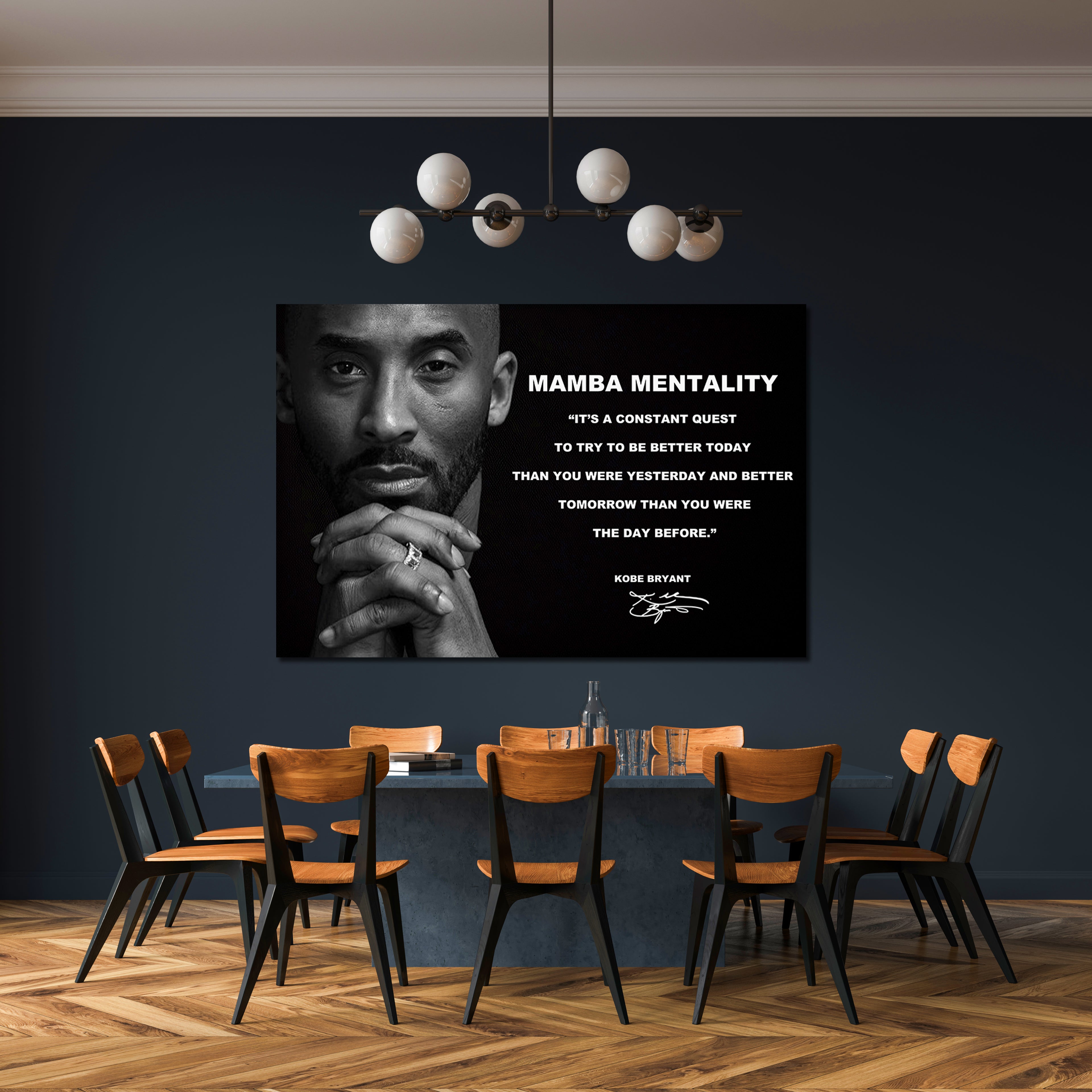 Kobe Bryant Mamba Mentality Motivation Quotes Canvas,Basketball Legend Player Poster, Basketball Gift, Mindset Print