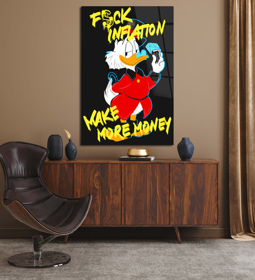 Funny Money Motivation Wall Art – Luxury Duck Poster for Office & Modern Decor