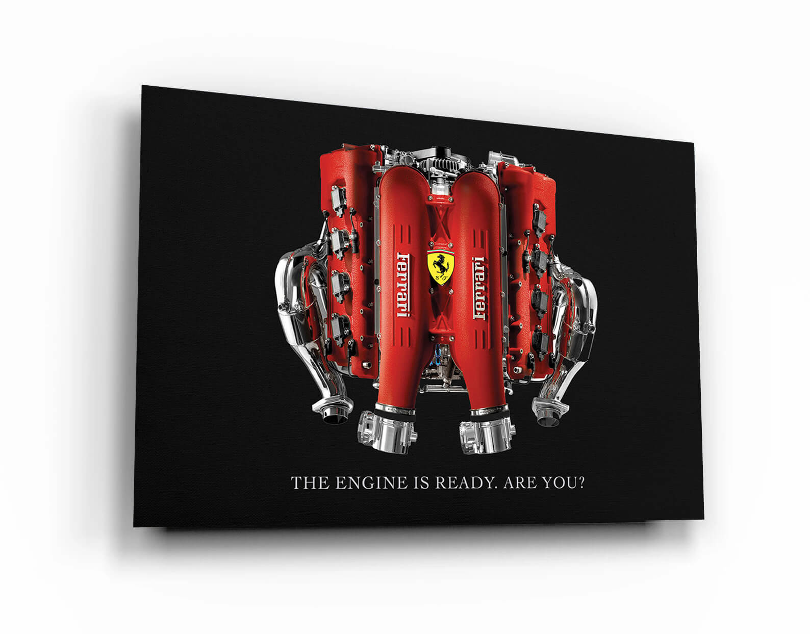 Ferrari Engine Wall Art – Luxury Automotive Motivational Poster, Office Car Art Canvas, Supercar Decor